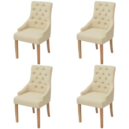 Sillas de comedor 4 unidades tela color crema de vidaXL, Sillas de comedor - Ref: Foro24-274425, Precio: 505,15 €, Descuento: %
