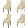 Sillas de comedor 4 unidades tela color crema de vidaXL, Sillas de comedor - Ref: Foro24-274425, Precio: 505,15 €, Descuento: %