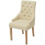 Sillas de comedor 4 unidades tela color crema de vidaXL, Sillas de comedor - Ref: Foro24-274425, Precio: 505,15 €, Descuento: %