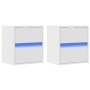 Muebles de TV de pared con luces LED 2 uds blanco 41x31x45 cm en Muebles TV | Comprar online en Foru.es