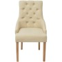 Sillas de comedor 4 unidades tela color crema de vidaXL, Sillas de comedor - Ref: Foro24-274425, Precio: 505,15 €, Descuento: %