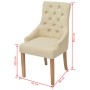 Sillas de comedor 4 unidades tela color crema de vidaXL, Sillas de comedor - Ref: Foro24-274425, Precio: 505,15 €, Descuento: %