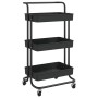 Carrito de cocina 3 niveles hierro y ABS negro 42x35x85 cm de vidaXL, Carros de cocina y comedor - Ref: Foro24-336335, Precio...