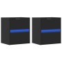 Muebles de TV de pared con luces LED 2 uds negro 41x31x45 cm en Muebles TV | Comprar online en Foru.es