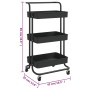 Carrito de cocina 3 niveles hierro y ABS negro 42x35x85 cm de vidaXL, Carros de cocina y comedor - Ref: Foro24-336335, Precio...