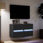 Muebles de TV de pared con luces LED 2 uds negro 41x31x45 cm en Muebles TV | Comprar online en Foru.es