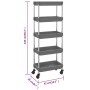 Carrito de cocina 5 niveles hierro y ABS gris 42x29x128 cm de vidaXL, Carros de cocina y comedor - Ref: Foro24-336333, Precio...