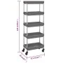 Carrito de cocina 5 niveles hierro y ABS gris 42x29x128 cm de vidaXL, Carros de cocina y comedor - Ref: Foro24-336333, Precio...