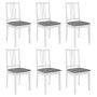 Sillas de comedor con cojines 6 unidades madera maciza blanca de vidaXL, Sillas de comedor - Ref: Foro24-276406, Precio: 363,...