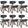 Sillas de comedor 6 unidades madera curvada y cuero artificial de vidaXL, Sillas de comedor - Ref: Foro24-270551, Precio: 837...