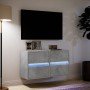 Muebles TV de pared luces LED 2 uds gris hormigón 41x31x45 cm en Muebles TV | Comprar online en Foru.es