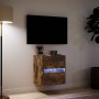 Mueble de TV de pared con luces LED roble ahumado 41x31x45 cm en Muebles TV | Comprar online en Foru.es