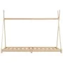Estructura de cama infantil de madera maciza de pino 70x140 cm de vidaXL, Cunas y camas para niños - Ref: Foro24-283355, Prec...