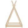 Estructura de cama infantil de madera maciza de pino 70x140 cm de vidaXL, Cunas y camas para niños - Ref: Foro24-283355, Prec...