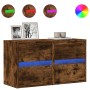 Muebles TV de pared luces LED 2 uds roble ahumado 41x31x45 cm en Muebles TV | Comprar online en Foru.es