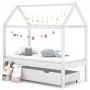 Estructura de cama infantil y cajón madera pino blanca 70x140cm de vidaXL, Cunas y camas para niños - Ref: Foro24-322139, Pre...