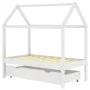 Estructura de cama infantil y cajón madera pino blanca 70x140cm de vidaXL, Cunas y camas para niños - Ref: Foro24-322139, Pre...