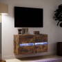 Muebles TV de pared luces LED 2 uds roble ahumado 41x31x45 cm en Muebles TV | Comprar online en Foru.es