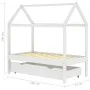 Estructura de cama infantil y cajón madera pino blanca 70x140cm de vidaXL, Cunas y camas para niños - Ref: Foro24-322139, Pre...