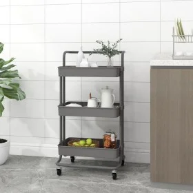 Kitchen cart 3 levels iron and ABS gray 42x35x85 cm by vidaXL, Kitchen and dining carts - Ref: Foro24-336337, Price: 32,68 €,...