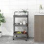 Carrito de cocina 3 niveles hierro y ABS gris 42x35x85 cm de vidaXL, Carros de cocina y comedor - Ref: Foro24-336337, Precio:...