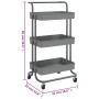 Carrito de cocina 3 niveles hierro y ABS gris 42x35x85 cm de vidaXL, Carros de cocina y comedor - Ref: Foro24-336337, Precio:...