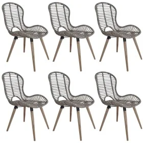Sillas de comedor 6 unidades ratán natural marrón de vidaXL, Sillas de comedor - Ref: Foro24-275839, Precio: 456,29 €, Descue...