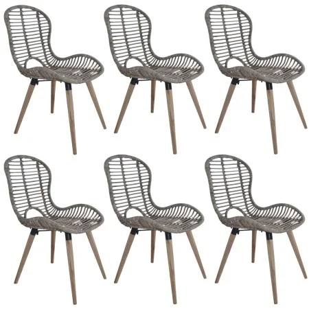 Sillas de comedor 6 unidades ratán natural marrón de vidaXL, Sillas de comedor - Ref: Foro24-275839, Precio: 456,29 €, Descue...