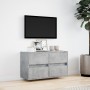 Mueble de TV de pared con luces LED gris hormigón 80x31x45 cm en Muebles TV | Comprar online en Foru.es