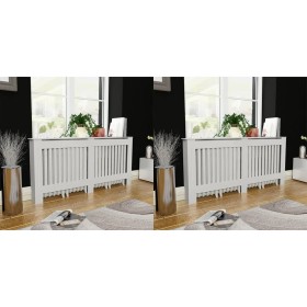Cubiertas para radiador 2 unidades MDF blanco 172 cm de vidaXL, Accesorios para radiadores de calefacción - Ref: Foro24-27600...