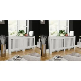 Cubiertas para radiador 2 unidades MDF blanco 172 cm de vidaXL, Accesorios para radiadores de calefacción - Ref: Foro24-27600...