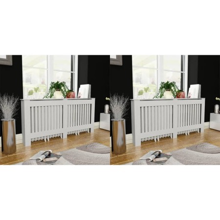 Cubiertas para radiador 2 unidades MDF blanco 172 cm de vidaXL, Accesorios para radiadores de calefacción - Ref: Foro24-27600...