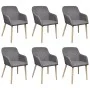 Sillas de comedor 6 uds tela gris claro y madera maciza roble de vidaXL, Sillas de comedor - Ref: Foro24-270573, Precio: 670,...
