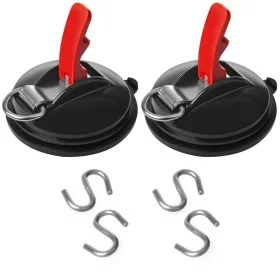 ProPlus Ventosas con anillos y 4 ganchos en forma de S 2 unidades de ProPlus, Mástiles y estacas para tiendas de campaña - Re...