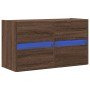 Mueble de TV de pared con luces LED marrón roble 80x31x45 cm en Muebles TV | Comprar online en Foru.es