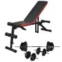 Banco de abdominales con mancuerna y pesas 60,5 kg de vidaXL, Máquinas de levantamiento de pesas - Ref: Foro24-275348, Precio...