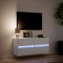 Mueble de TV de pared con luces LED blanco 100x31x45 cm en Muebles TV | Comprar online en Foru.es