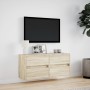 Mueble de TV de pared con luces LED roble Sonoma 100x31x45 cm en Muebles TV | Comprar online en Foru.es