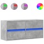 Mueble de TV de pared con luces LED gris hormigón 100x31x45 cm en Muebles TV | Comprar online en Foru.es