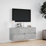 Mueble de TV de pared con luces LED gris hormigón 100x31x45 cm en Muebles TV | Comprar online en Foru.es