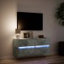 Mueble de TV de pared con luces LED gris hormigón 100x31x45 cm en Muebles TV | Comprar online en Foru.es