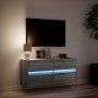 Mueble de TV de pared con luces LED gris Sonoma 100x31x45 cm en Muebles TV | Comprar online en Foru.es