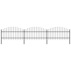 Garden fence with black steel spear points (1-1.25)x5.1 m by vidaXL, fence panels - Ref: Foro24-277723, Price: 236,45 €, Disc...