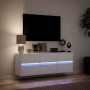 Mueble de TV de pared con luces LED blanco 130x31x45 cm en Muebles TV | Comprar online en Foru.es