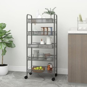 Carrito de cocina 5 niveles hierro gris 46x26x105 cm de vidaXL, Carros de cocina y comedor - Ref: Foro24-336330, Precio: 54,0...