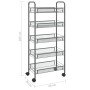 Carrito de cocina 5 niveles hierro gris 46x26x105 cm de vidaXL, Carros de cocina y comedor - Ref: Foro24-336330, Precio: 54,0...