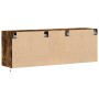 Mueble de TV de pared con luces LED roble ahumado 130x31x45 cm en Muebles TV | Comprar online en Foru.es
