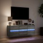 Mueble de TV de pared con luces LED gris Sonoma 130x31x45 cm en Muebles TV | Comprar online en Foru.es