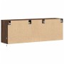 Mueble de TV de pared con luces LED marrón roble 130x31x45 cm en Muebles TV | Comprar online en Foru.es