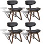 Sillas de comedor 4 unidades madera curvada y cuero artificial de vidaXL, Sillas de comedor - Ref: Foro24-270550, Precio: 559...